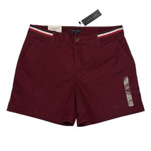 NWT TOMMY HILFIGER Burgundy Classic Stretch Short Size 4 Preppy Prep Academia